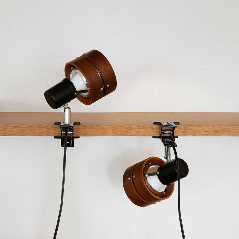 Japanese Round Clip Wood Iron Acrylic Table Lamp