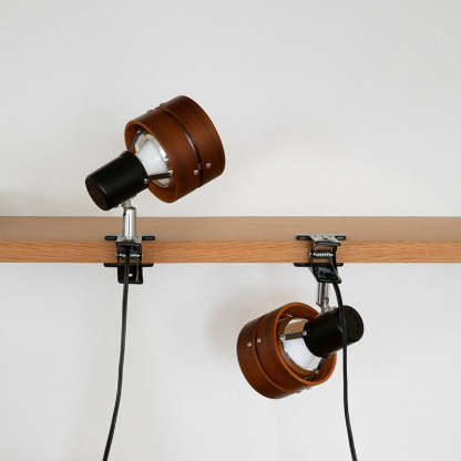 Japanese Round Clip Wood Iron Acrylic Table Lamp