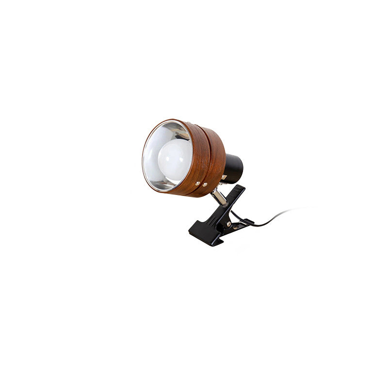 Japanese Round Clip Wood Iron Acrylic Table Lamp