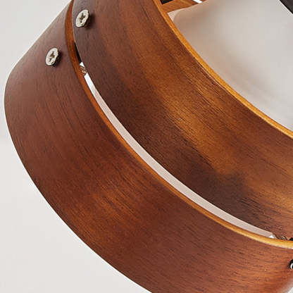 Japanese Round Clip Wood Iron Acrylic Table Lamp