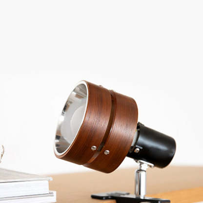 Japanese Round Clip Wood Iron Acrylic Table Lamp