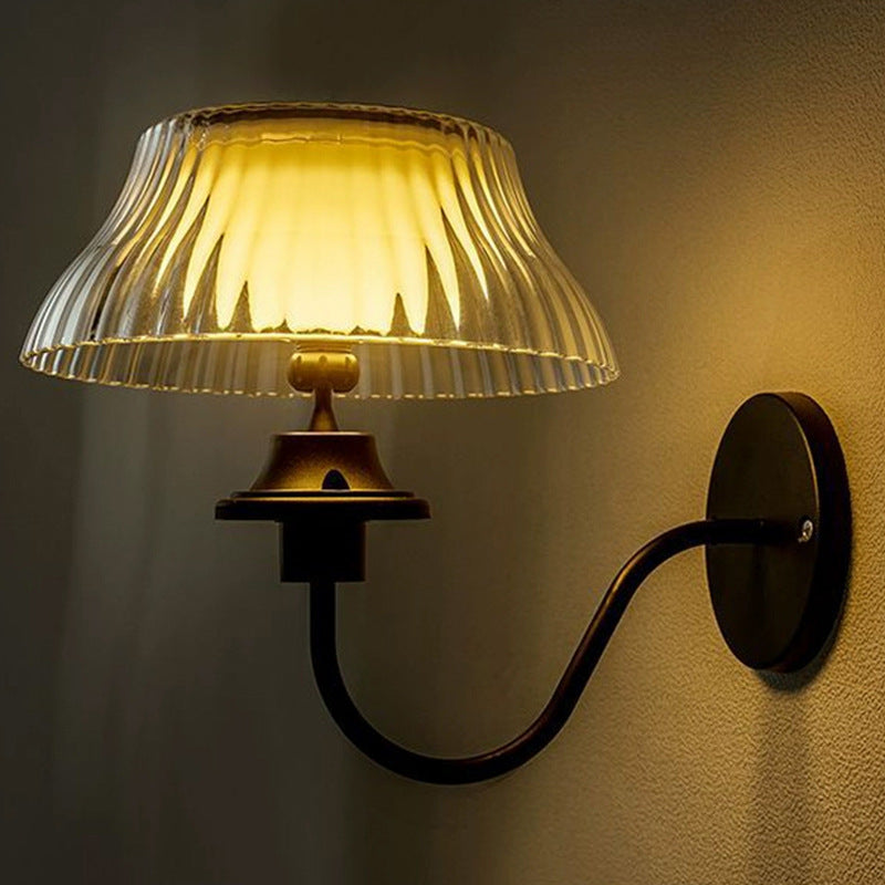 Minimalist Half Ball Curved Pole Iron LED Wall Sconce