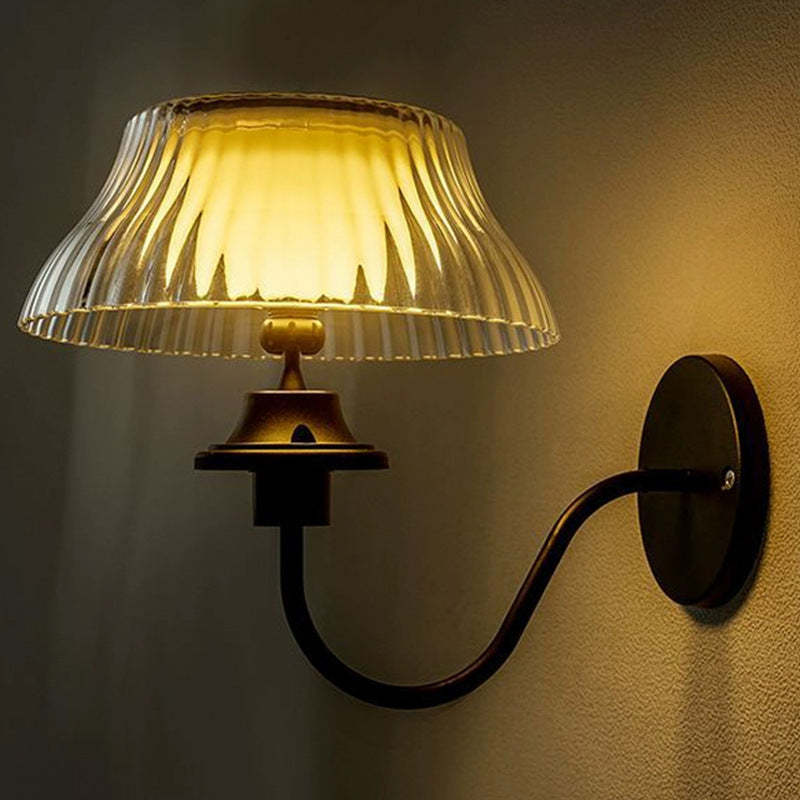 Minimalist Half Ball Curved Pole Iron LED Wall Sconce