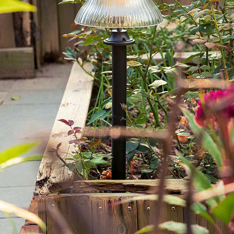 Minimalist Half Ball Long Pole Iron Ground Light