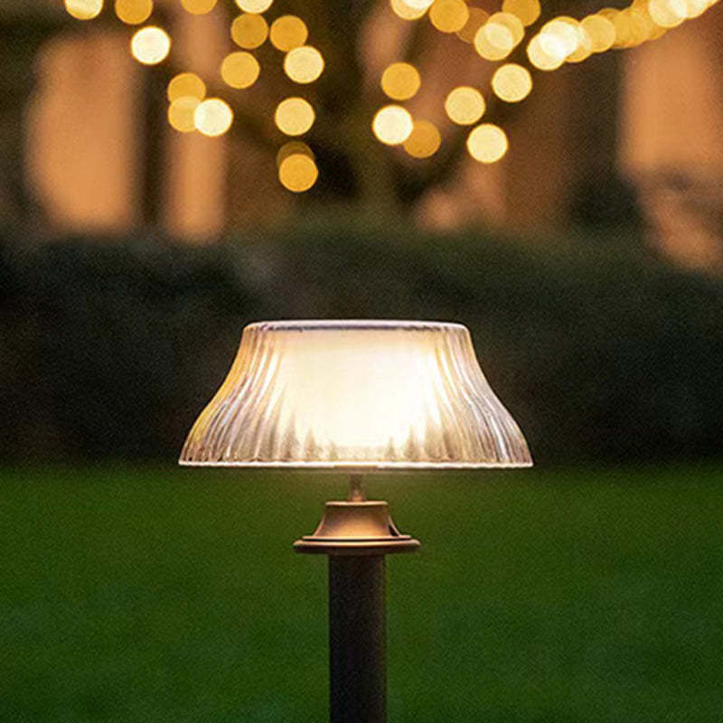 Minimalist Half Ball Long Pole Iron Ground Light
