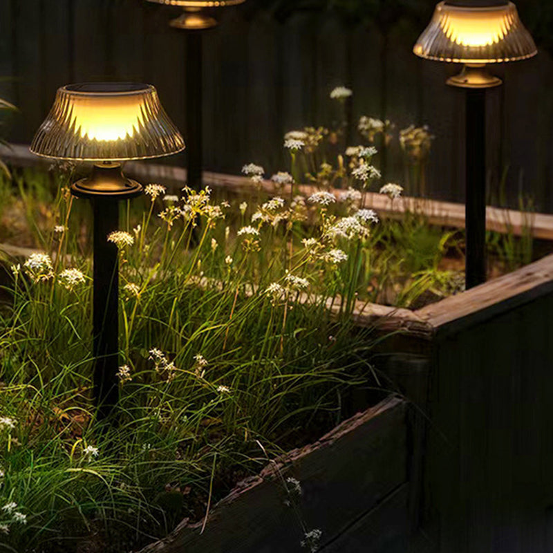 Minimalist Half Ball Long Pole Iron Ground Light