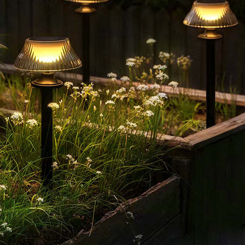 Minimalist Half Ball Long Pole Iron Ground Light