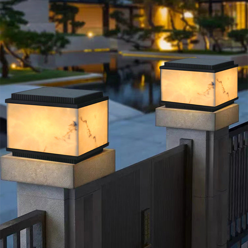 Chinese Solar Marble Textured Aluminum Post Light
