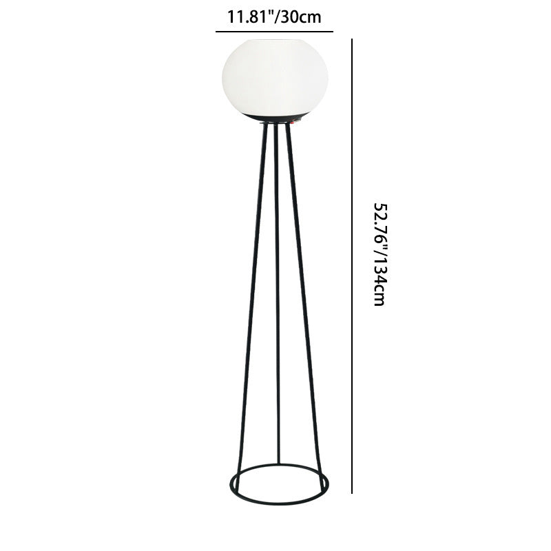 Minimalist Solar Oval Tripod Iron LED Floor Lamp