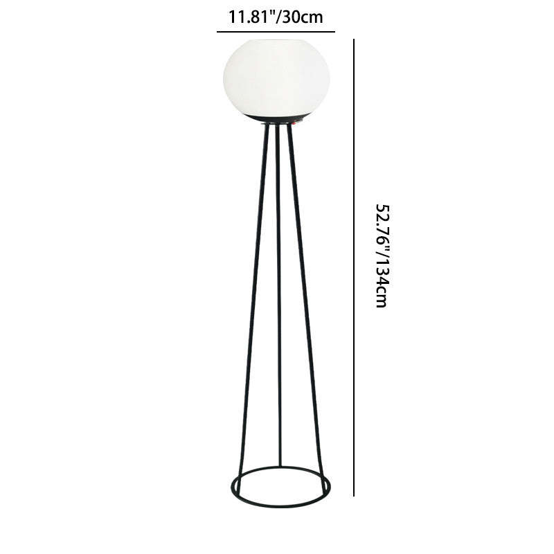 Minimalist Solar Oval Tripod Iron LED Floor Lamp