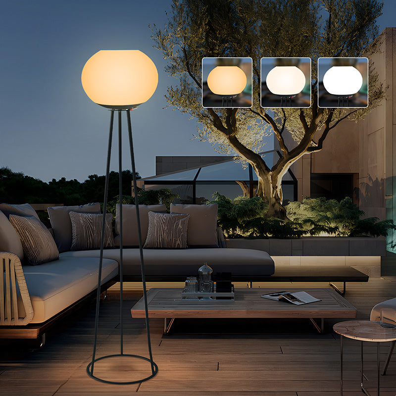 Minimalist Solar Oval Tripod Iron LED Floor Lamp