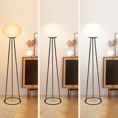 Minimalist Solar Oval Tripod Iron LED Floor Lamp