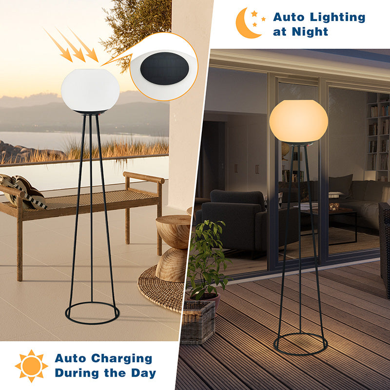 Minimalist Solar Oval Tripod Iron LED Floor Lamp