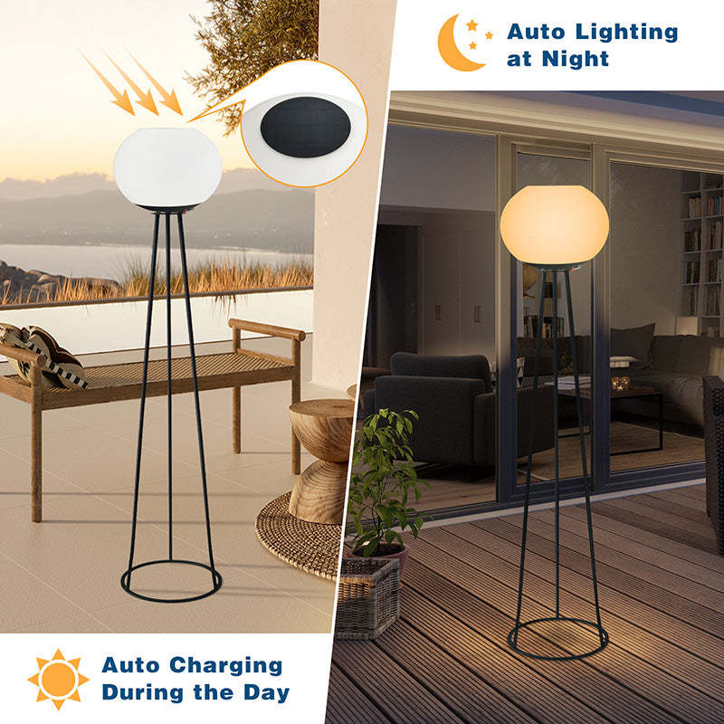 Minimalist Solar Oval Tripod Iron LED Floor Lamp
