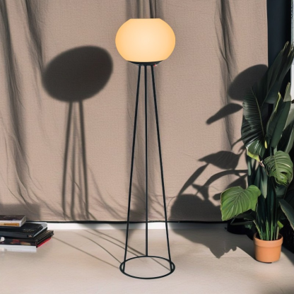 Minimalist Solar Oval Tripod Iron LED Floor Lamp