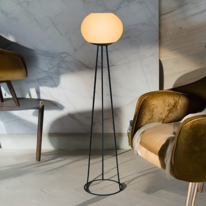 Minimalist Solar Oval Tripod Iron LED Floor Lamp