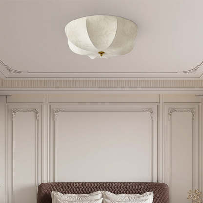 French Round Printed Iron Fabric 3/4/5-Light Flush Mount