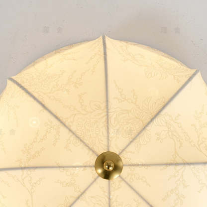 French Round Printed Iron Fabric 3/4/5-Light Flush Mount