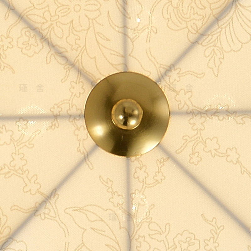 French Round Printed Iron Fabric 3/4/5-Light Flush Mount