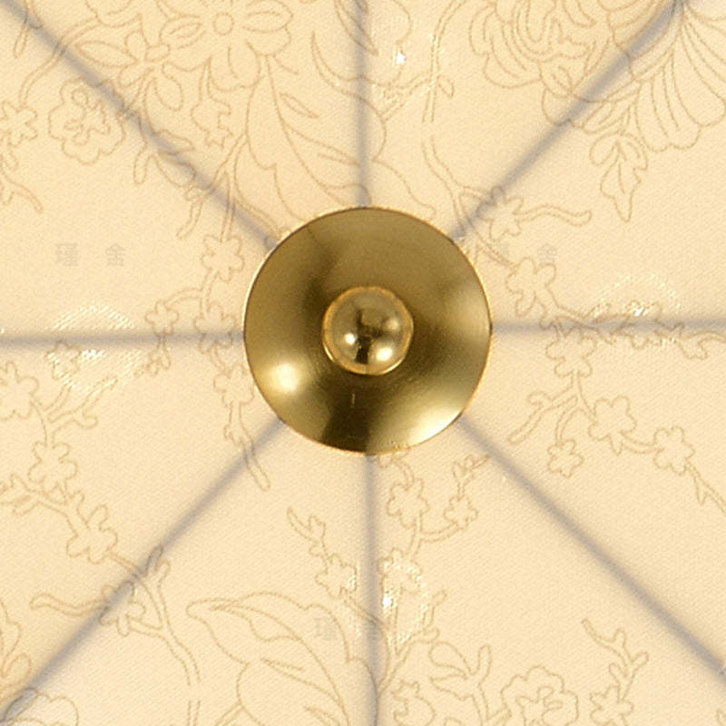 French Round Printed Iron Fabric 3/4/5-Light Flush Mount