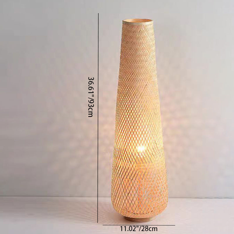 Chinese Cylinder Bamboo Floor Lamp