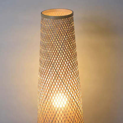 Chinese Cylinder Bamboo Floor Lamp