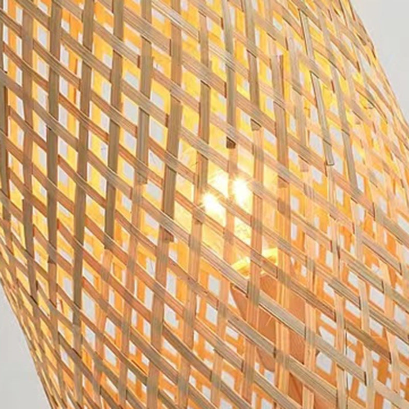 Chinese Cylinder Bamboo Floor Lamp