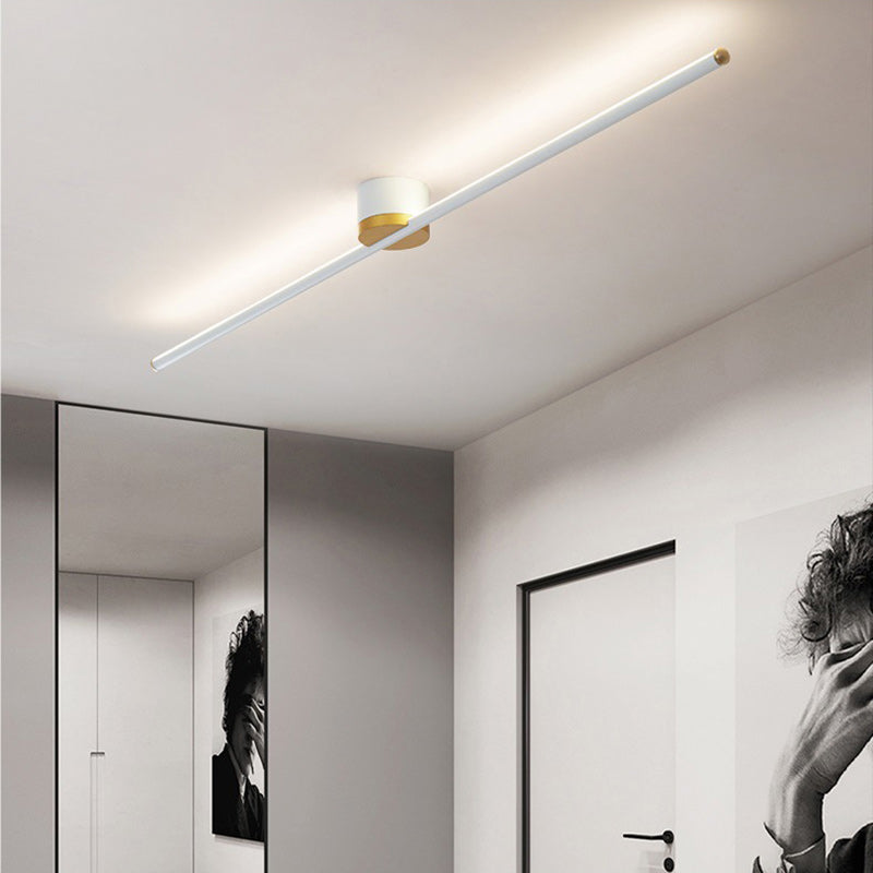 Black minimalist silicone decor semi-flush mount light — 2.76" H x 15.75" Dia / White / 220V-240V (UK/AU
