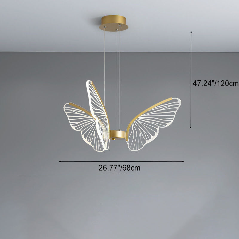 Contemporary Butterfly Iron Aluminum Pendant Light