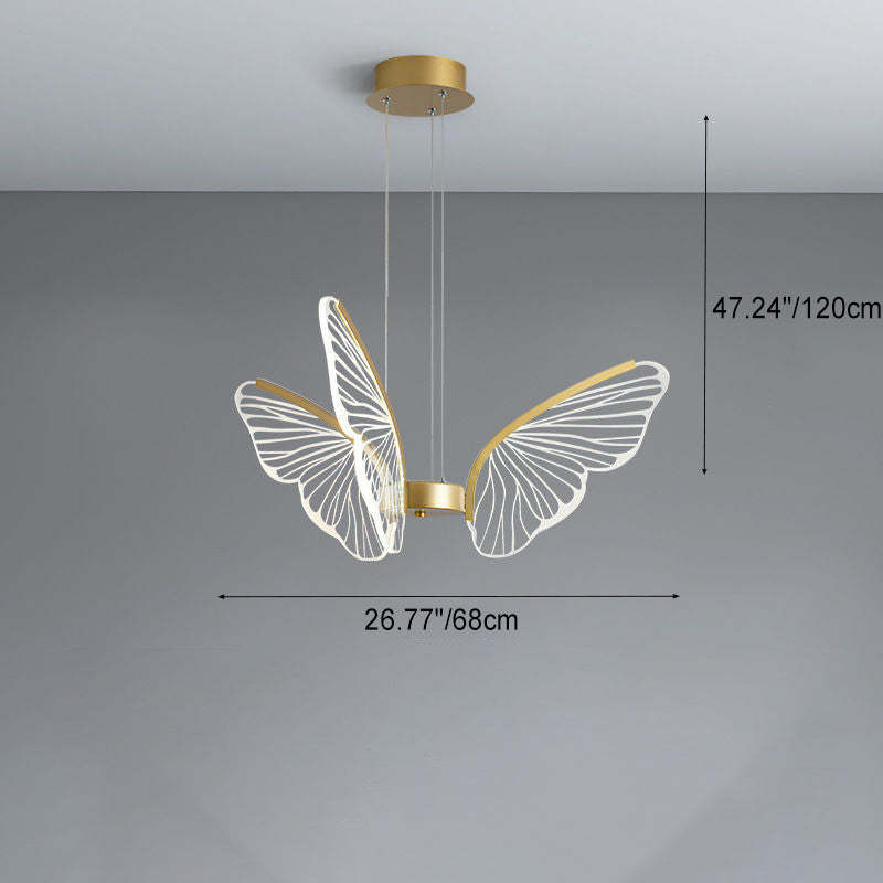 Contemporary Butterfly Iron Aluminum Pendant Light