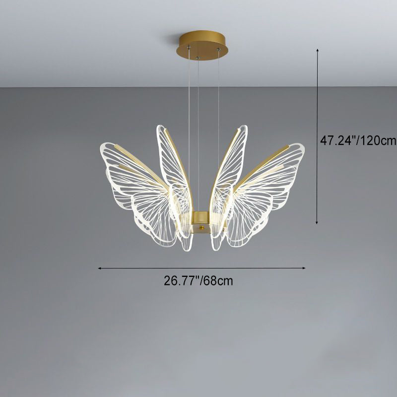 Contemporary Butterfly Iron Aluminum Pendant Light