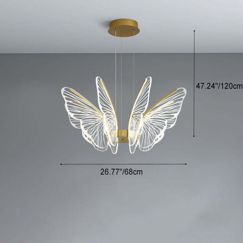 Contemporary Butterfly Iron Aluminum Pendant Light