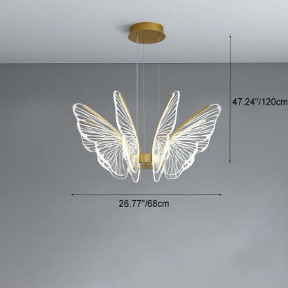 Contemporary Butterfly Iron Aluminum Pendant Light