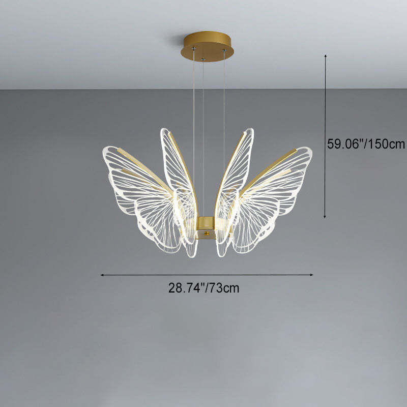 Contemporary Butterfly Iron Aluminum Pendant Light