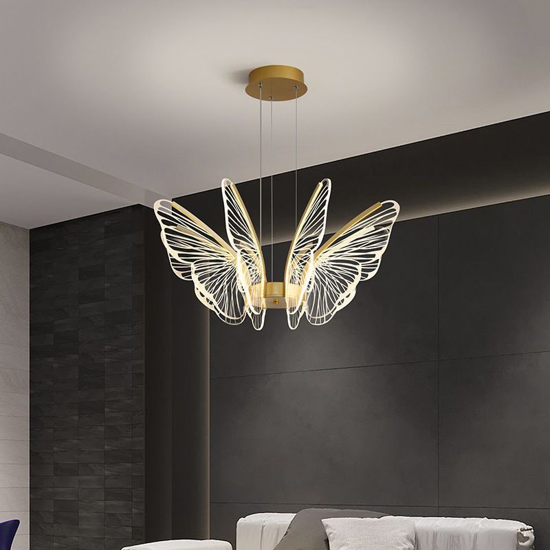 Contemporary Butterfly Iron Aluminum Pendant Light