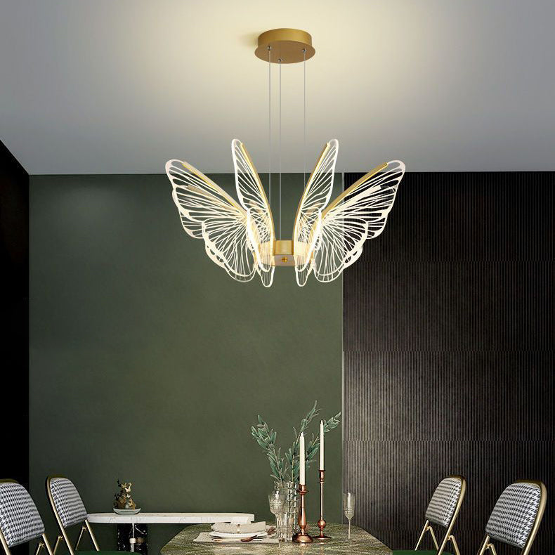 Lighom creative butterfly gold pendant lighting in iron — 3-Light / 220V-240V (UK/AU)