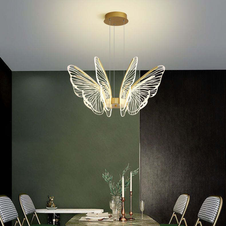Contemporary Butterfly Iron Aluminum Pendant Light