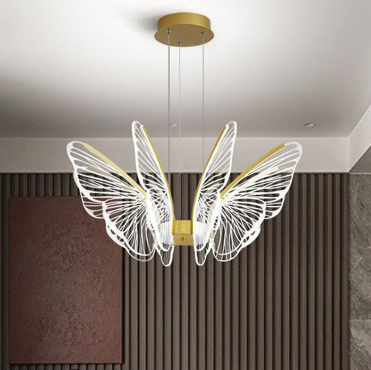 Contemporary Butterfly Iron Aluminum Pendant Light