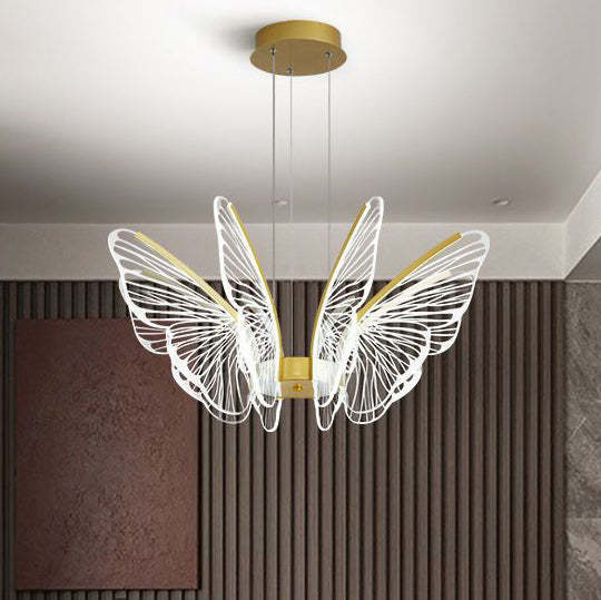 Contemporary Butterfly Iron Aluminum Pendant Light