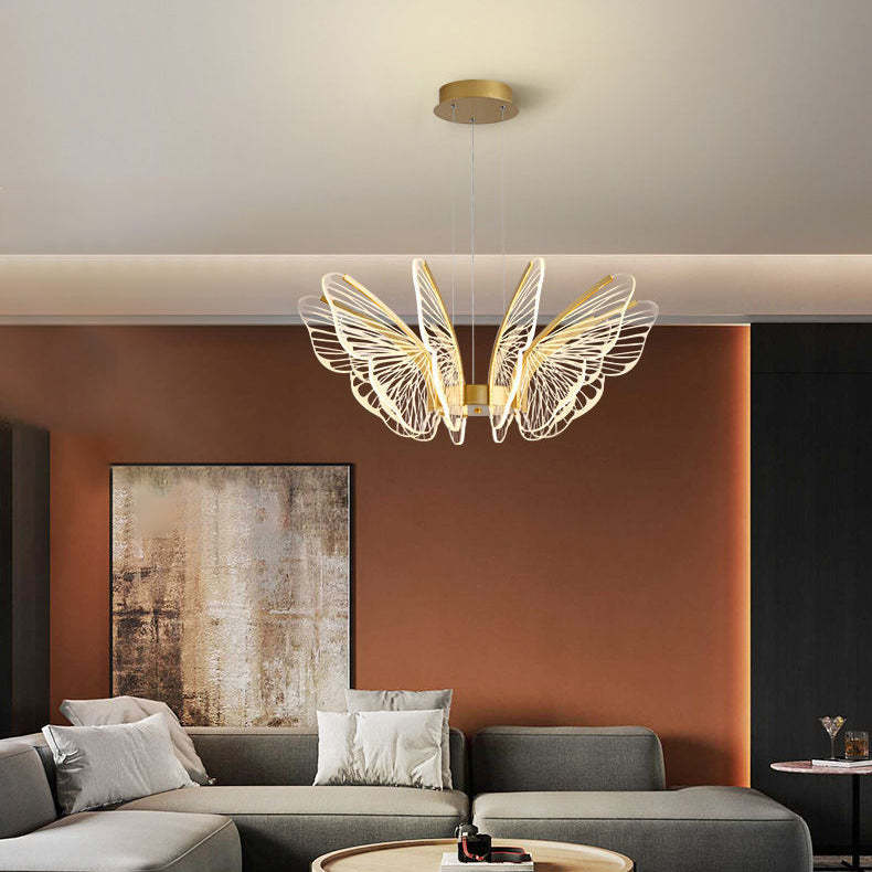 Contemporary Butterfly Iron Aluminum Pendant Light