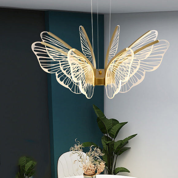 Contemporary Butterfly Iron Aluminum Pendant Light