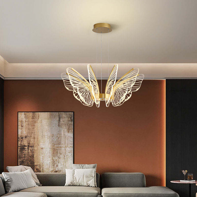 Contemporary Butterfly Iron Aluminum Pendant Light