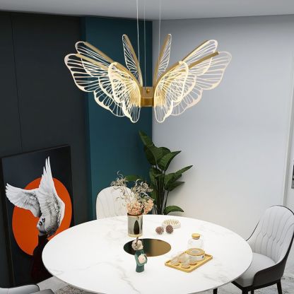 Contemporary Butterfly Iron Aluminum Pendant Light