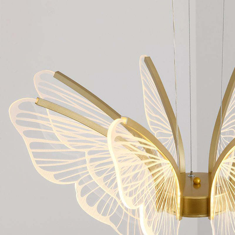Contemporary Butterfly Iron Aluminum Pendant Light
