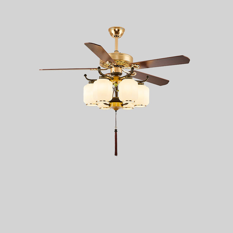 Chinese Lantern Iron Ceiling Fan Light