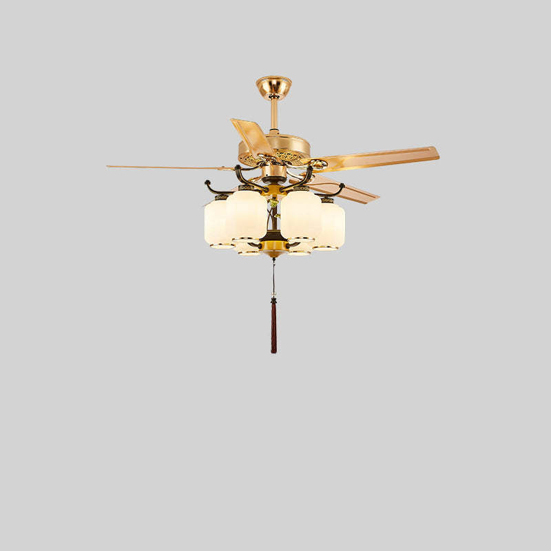 Chinese Lantern Iron Ceiling Fan Light