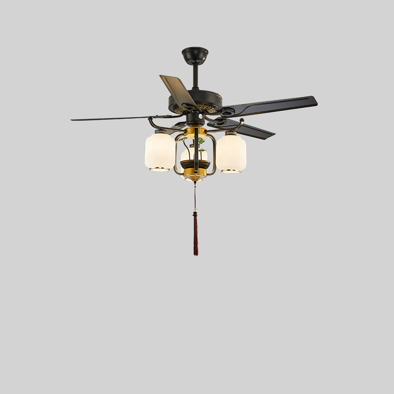 Chinese Lantern Iron Ceiling Fan Light