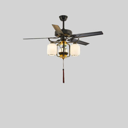 Chinese Lantern Iron Ceiling Fan Light