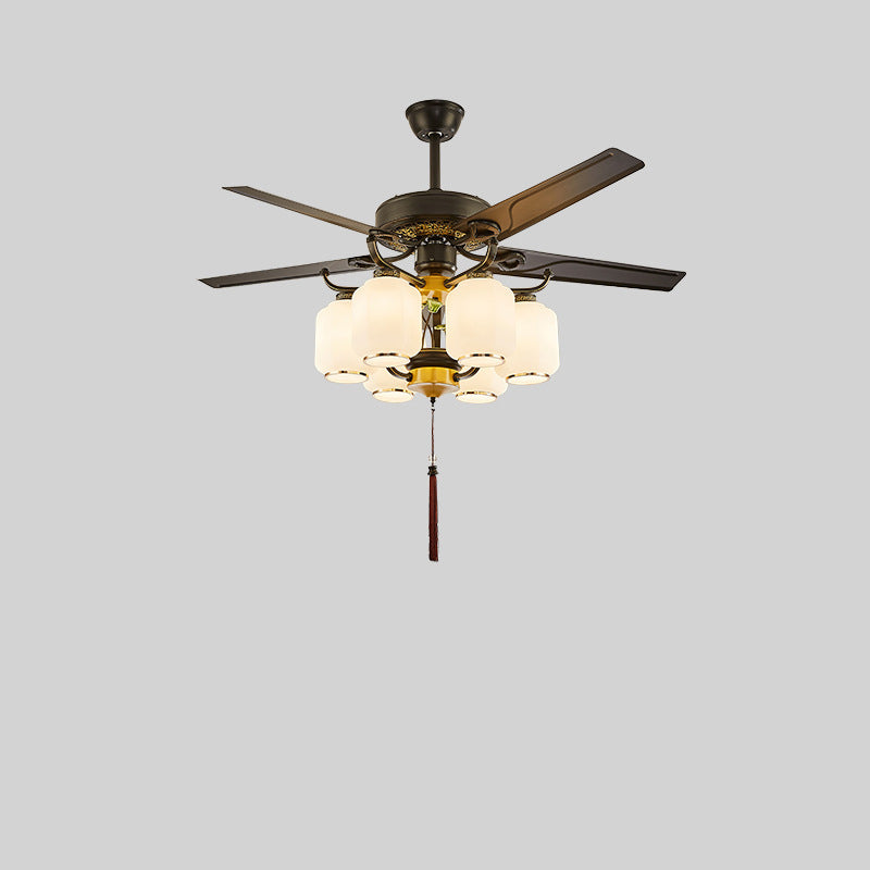 Chinese Lantern Iron Ceiling Fan Light