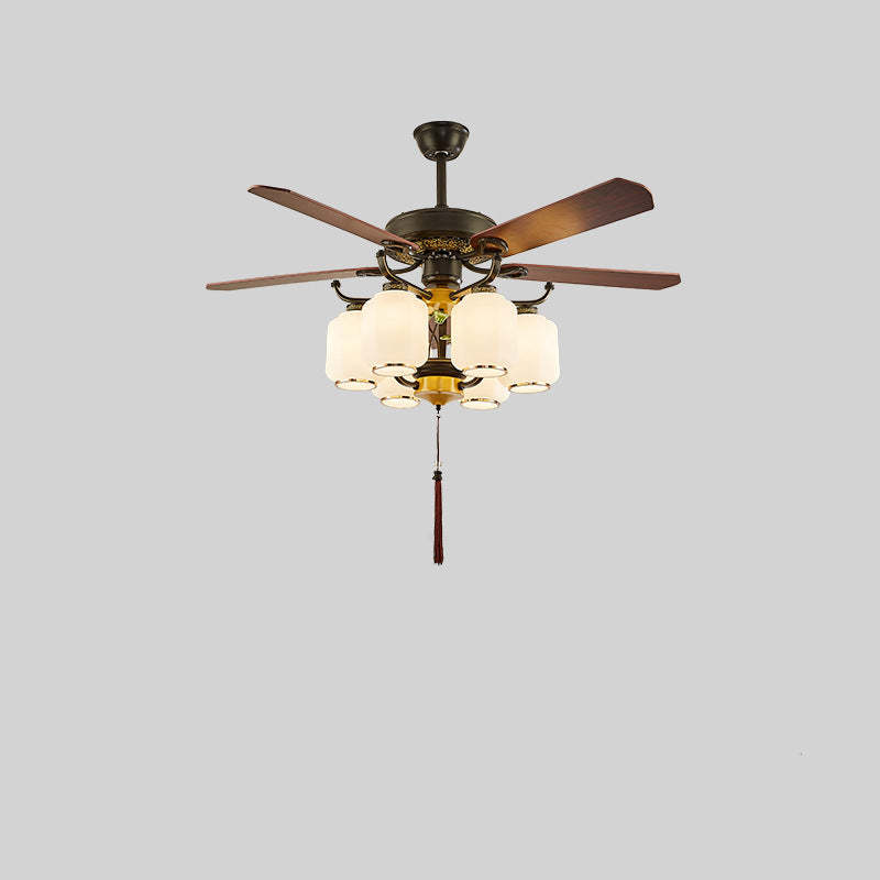 Chinese Lantern Iron Ceiling Fan Light